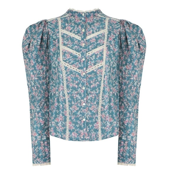 NWOT Isabel Marant Etoile Lace-Trimmed Long Sleeve Reafi Top - Picture 5 of 5